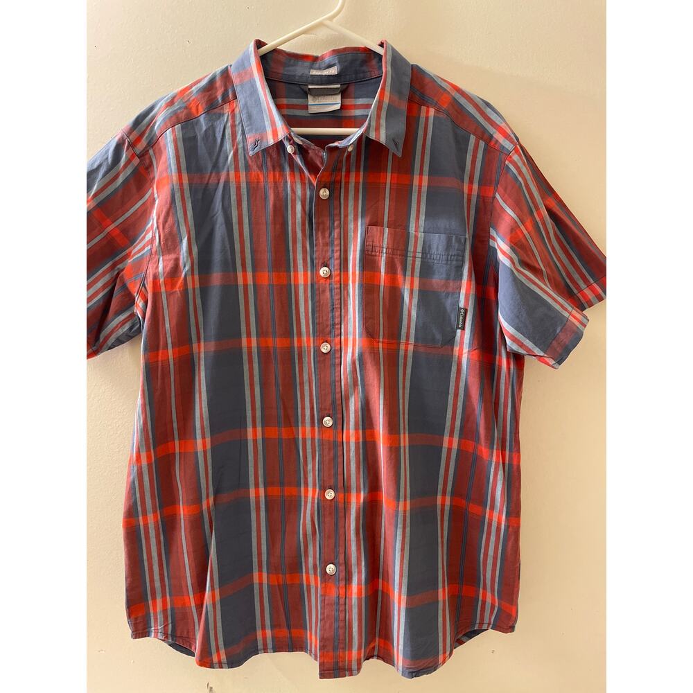 Columbia Mens Size Large Short Sleeve Button Down Regular Fit Outdoors‎ Shirt
